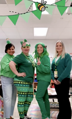 photo of several Haynes staff Feel'n Lucky by wearing green